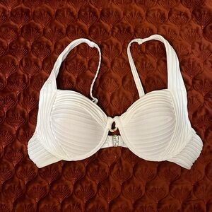 Textured white bikini